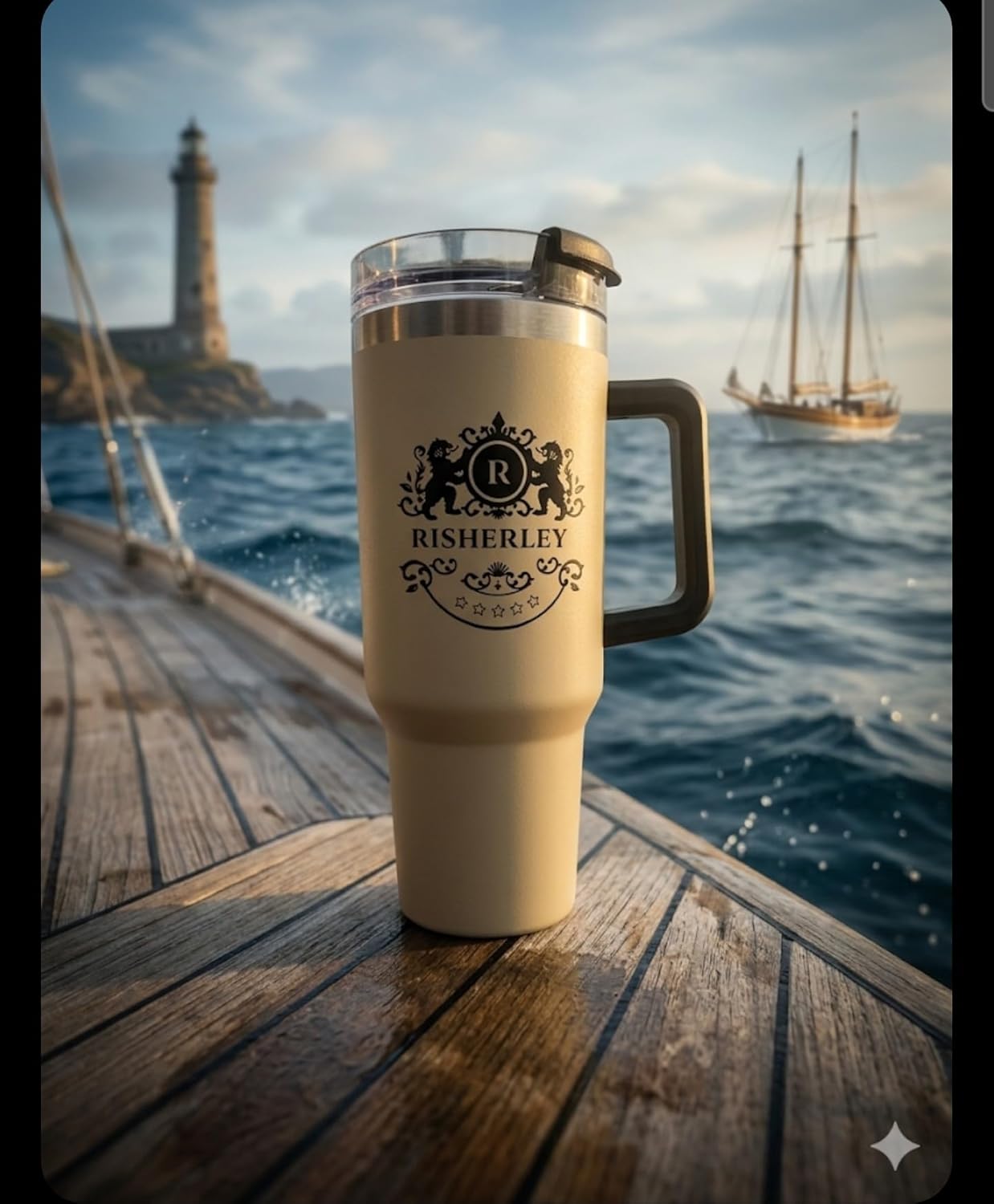 TUMBLER WITH HANDLE AND STRAW 40 OZ,BEIGE,100 LEAK PROOF BPA-FREE,constructed with durable stainless steel,ideal to keep your drink hot or cold as you please.