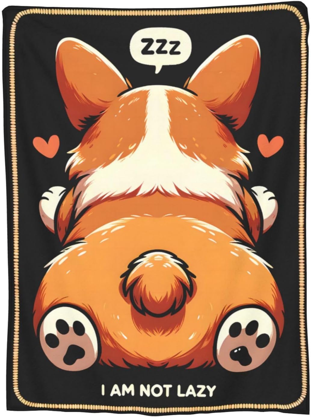 Cute Lazy Corgi Blanket Gifts for Corgi Lovers Girls Boys Puppy Dog Flannel Throw Blankets Soft Fuzzy Lightweight for Home Decor Couch Bed Sofa 60x50 Inches - Image 5