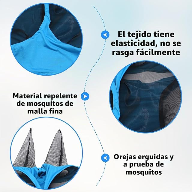 Foto 3 de 7 de GIUSOBG Mascara Moscas Caballo Código M Azul para Caballos Elástica