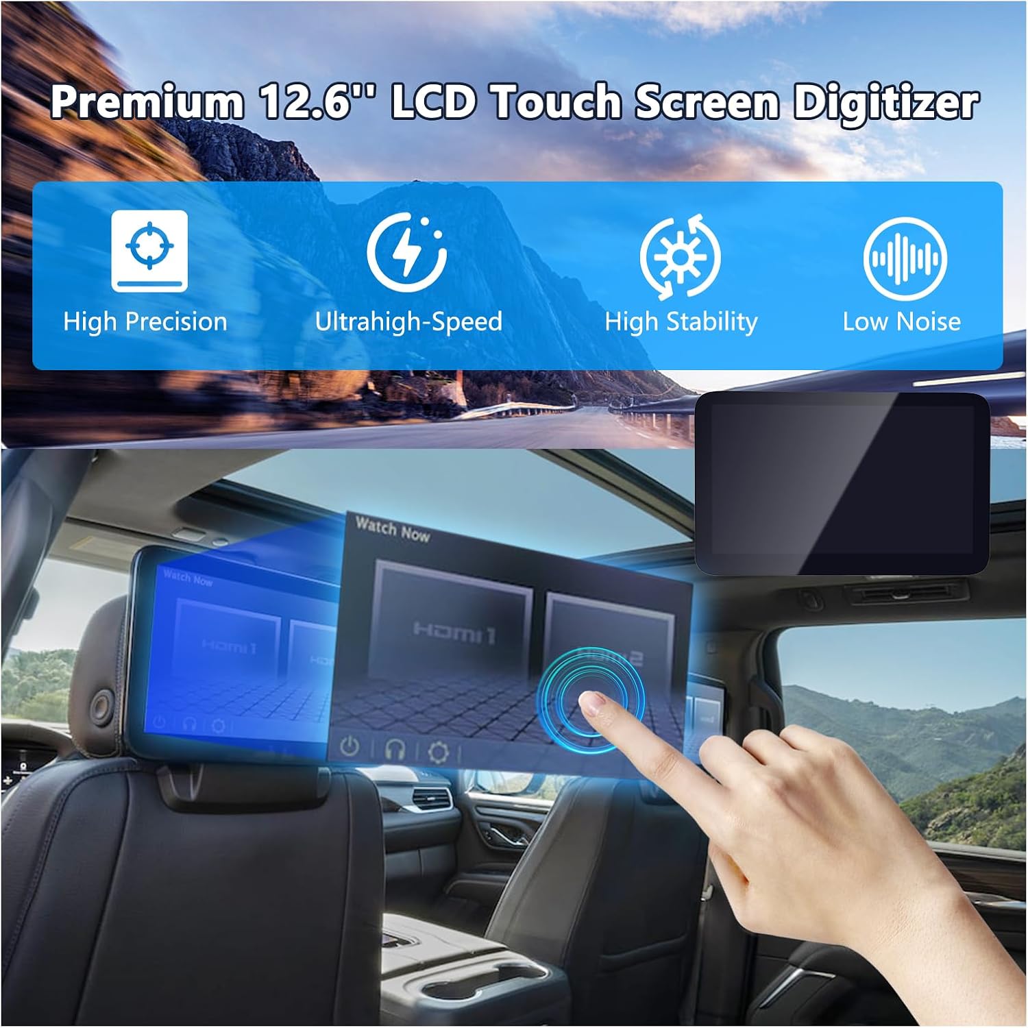 85100044 12.6" LCD Display in Headrest Back SEAT TV DVD Fit for 2021-2023 Chevy Suburban GMC Yukon XL