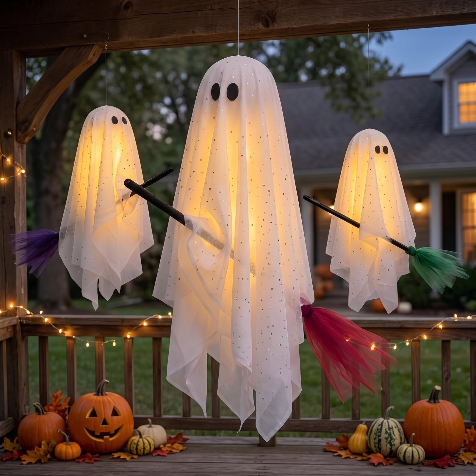 Colcolo 3 Pezzi da Appendere Leggero per Halloween, Ornamento, Giardino