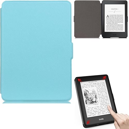 Miniatura 23 de Funda para Kindle Paperwhite, de piel sintética, con ranuras para tarjetas, con tapa de apagado y encendido automático para Amazon Kindle Paperwhite