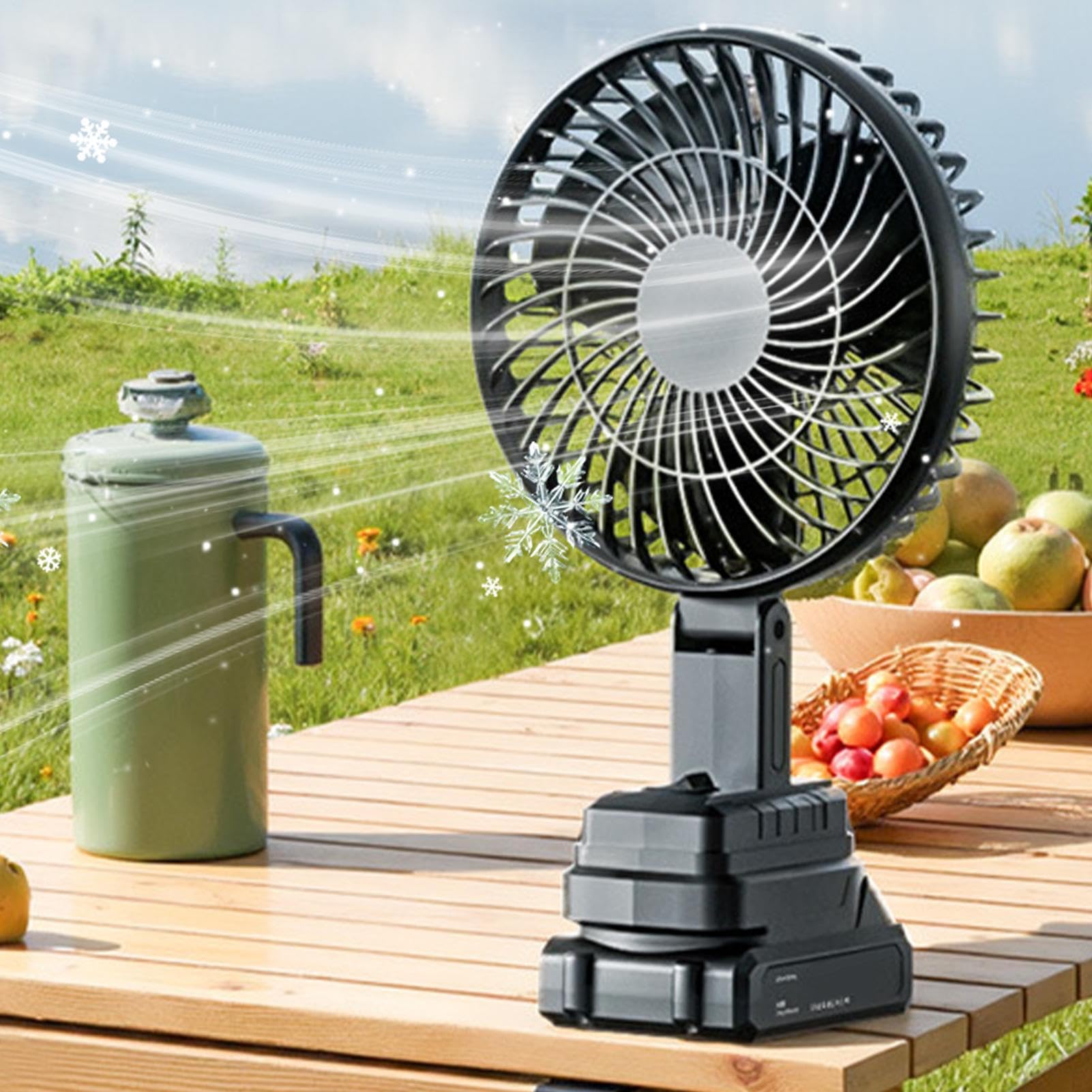Generico Ventilatore Da Campeggio Ventilatore Portatile A Batteria | Senza Fili Per Golf Spiaggia Barche Tenda Casa Viaggi Pesca Attività All'aperto