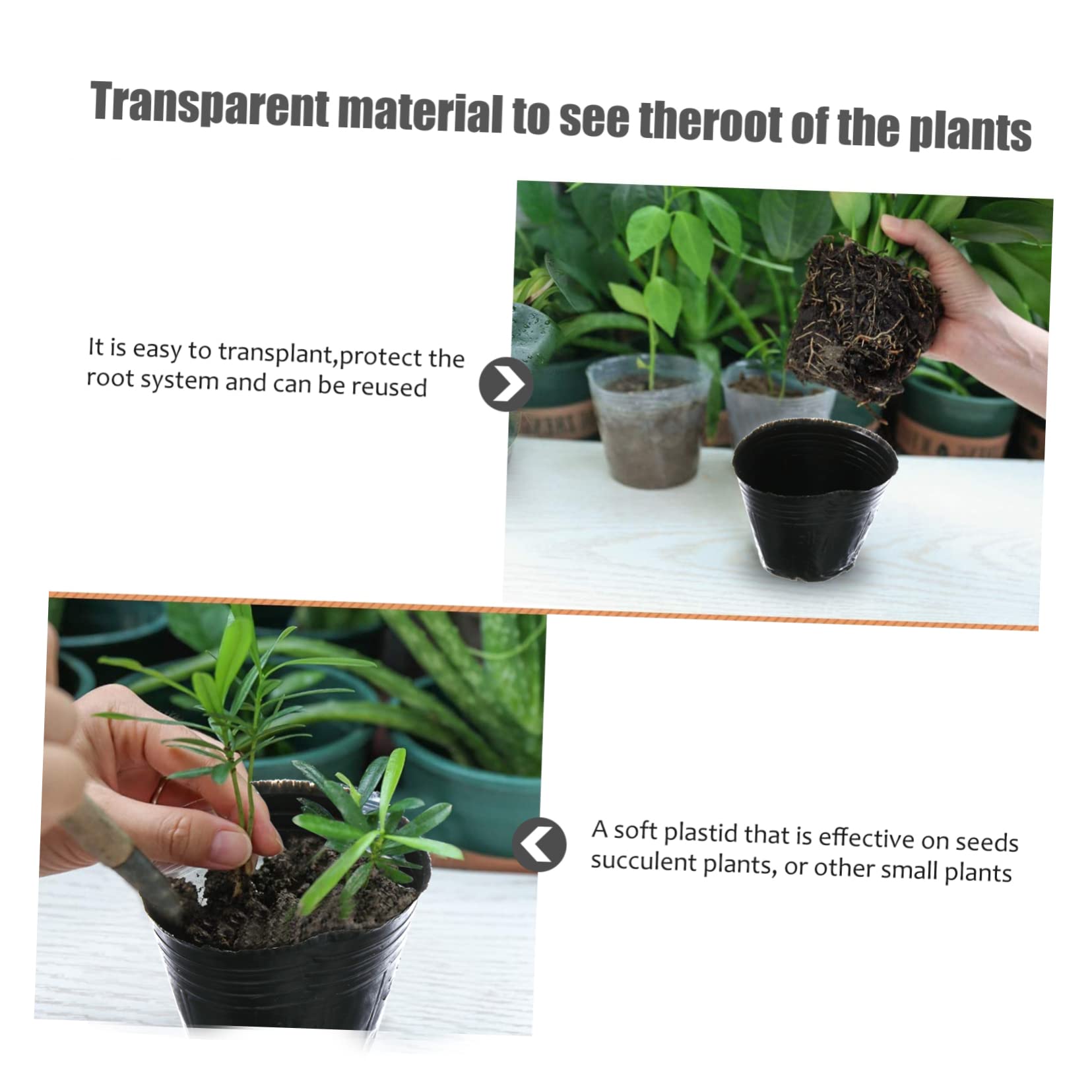 Hemobllo 500 pièces Pots de Nutrition pour Plantes Contenants de Repiquage avec Drainage Godets de Culture Jardinage Lot