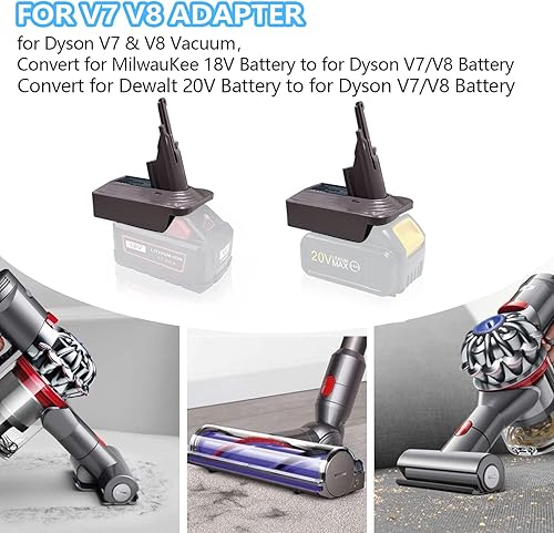 Miniatura 3 de 2 en 1 para Dyson V7 y V8 Convert Dewalt 20V Milwaukee M18 18V batería con aspiradoras inalámbricas Dyson - Compatible con V7 Animal, Car+Boat,