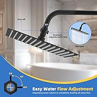 Vista 7 de Hibbent Paquete de 3 válvulas de control de flujo de cabezal de ducha totalmente de metal, válvula de cierre de latón G1/2 con palanca de mango