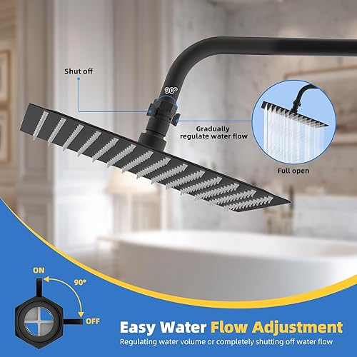Miniatura 7 de Hibbent Paquete de 3 válvulas de control de flujo de cabezal de ducha totalmente de metal, válvula de cierre de latón G12 con palanca de mango de