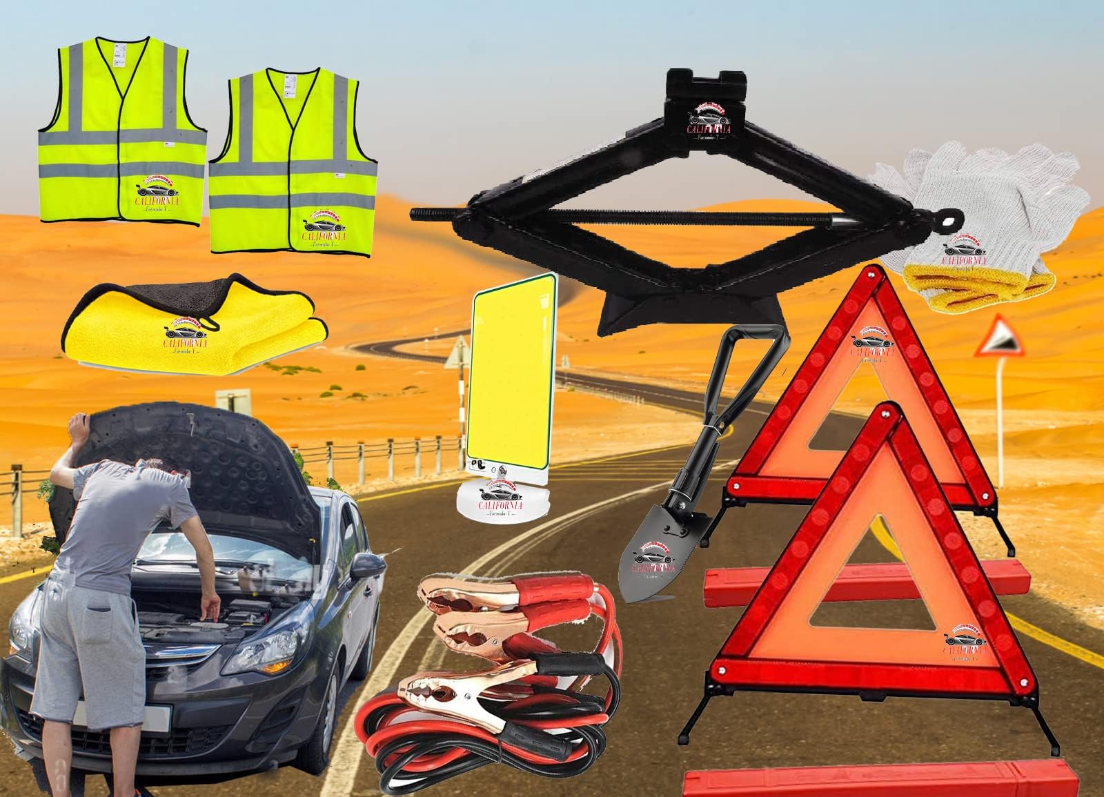 Emergency Warning Triangle Kit, car Breakdown Warning triangle kit