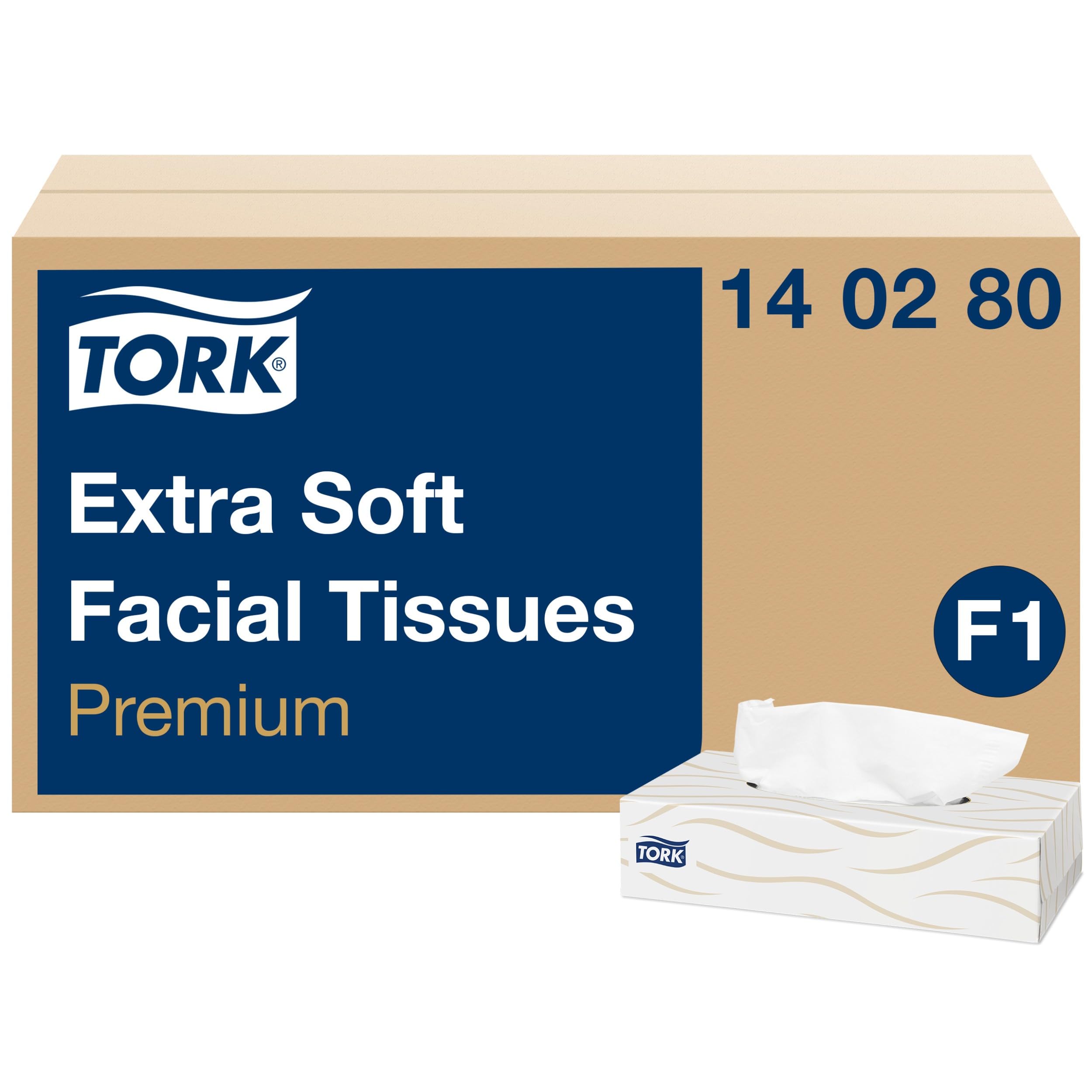 TORK 140280 Mouchoirs Rectangle Extra Doux, Blanc, Système F1 - 30 Boites de 100