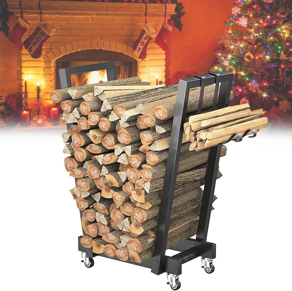 Log Store Firewood Rack Heavy Duty Firewood Rack Indoor Firewood Holder Indoor Log Store Log Rack Fireplace Tools