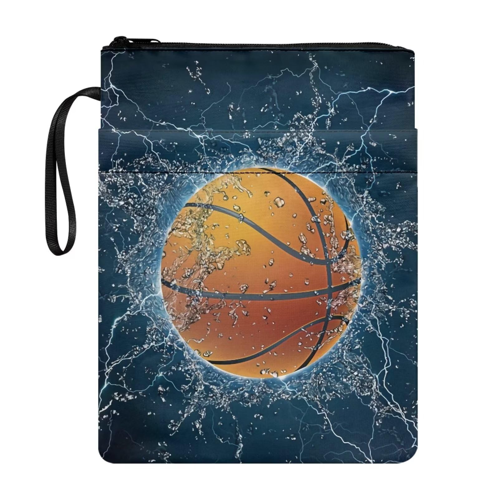 Xoenoiee Water Splatter Basketball Print Book Sleeve for Book Lovers Book Covers Book Protector with Zipper Washable Fabric for Teen Adult Book Lover Teacher Student โ image 1