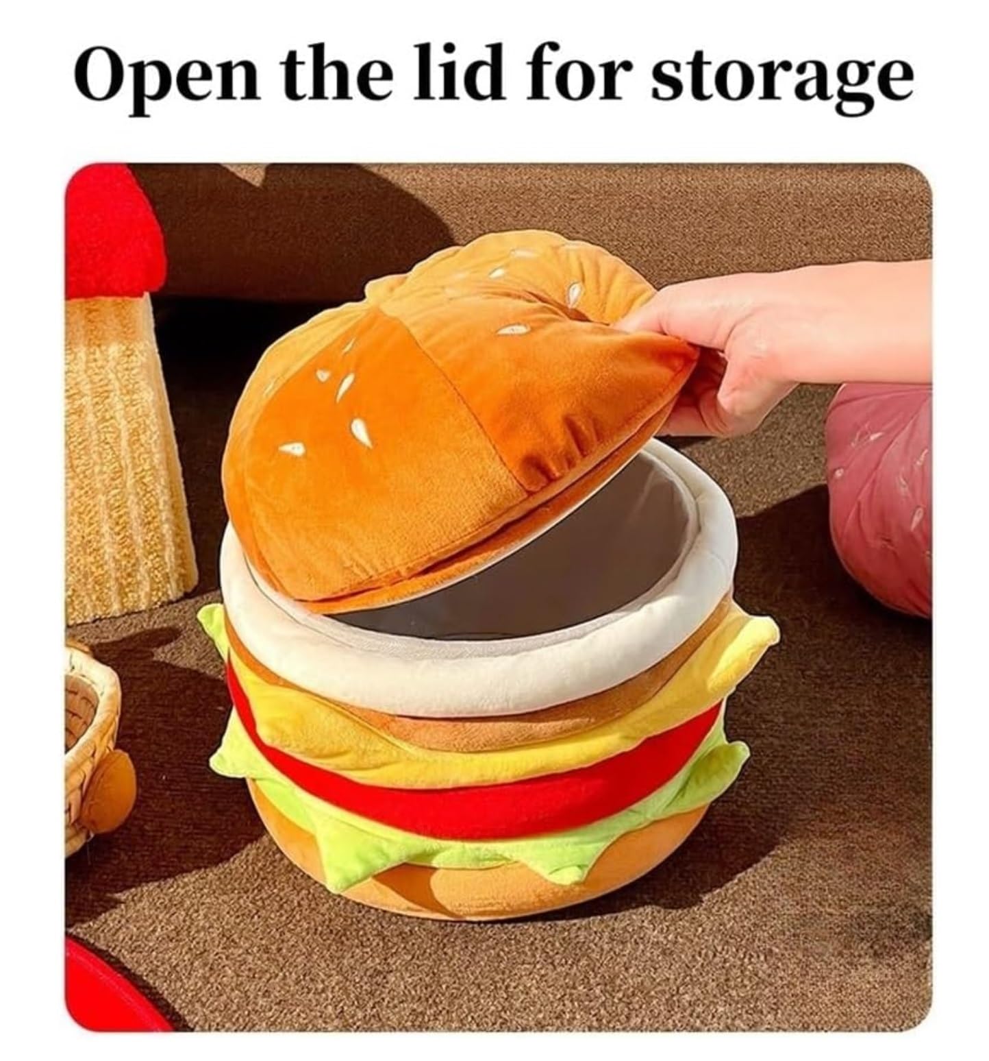 Ottomana Salón Taburete con Forma De Hamburguesa Y Espacio For Guardar Zapatos En La Entrada del Dormitorio Asiento Extra