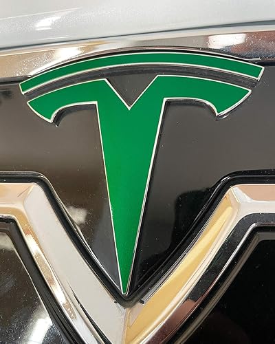 Miniatura 2 de Custom Cut Graphics Calcomanía de logotipo para Tesla Model S, Nosecone, juego de 14 piezas (verde brillante)