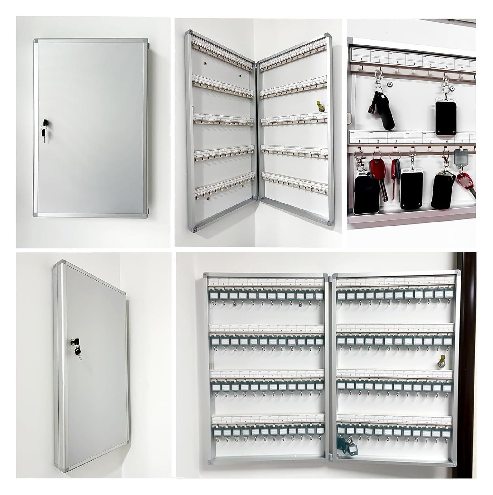 Armario para llaves de aluminio, con cerradura para almacenamiento en el hogar y la oficina, fácil acceso seguro, diseño duradero, ideal para máxima seguridad, capacidad para 48 llaves
