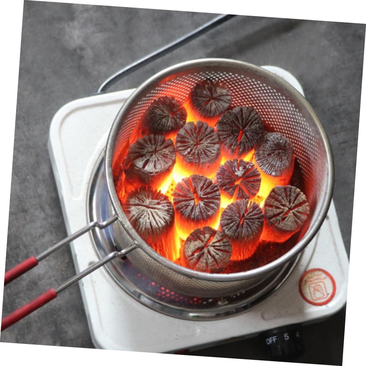Cesta para Carbón para Barbacoa de Acero Inoxidable Distribución Uniforme de Calor, Versátil y Resistente, Adecuado para Camping y Uso Interior