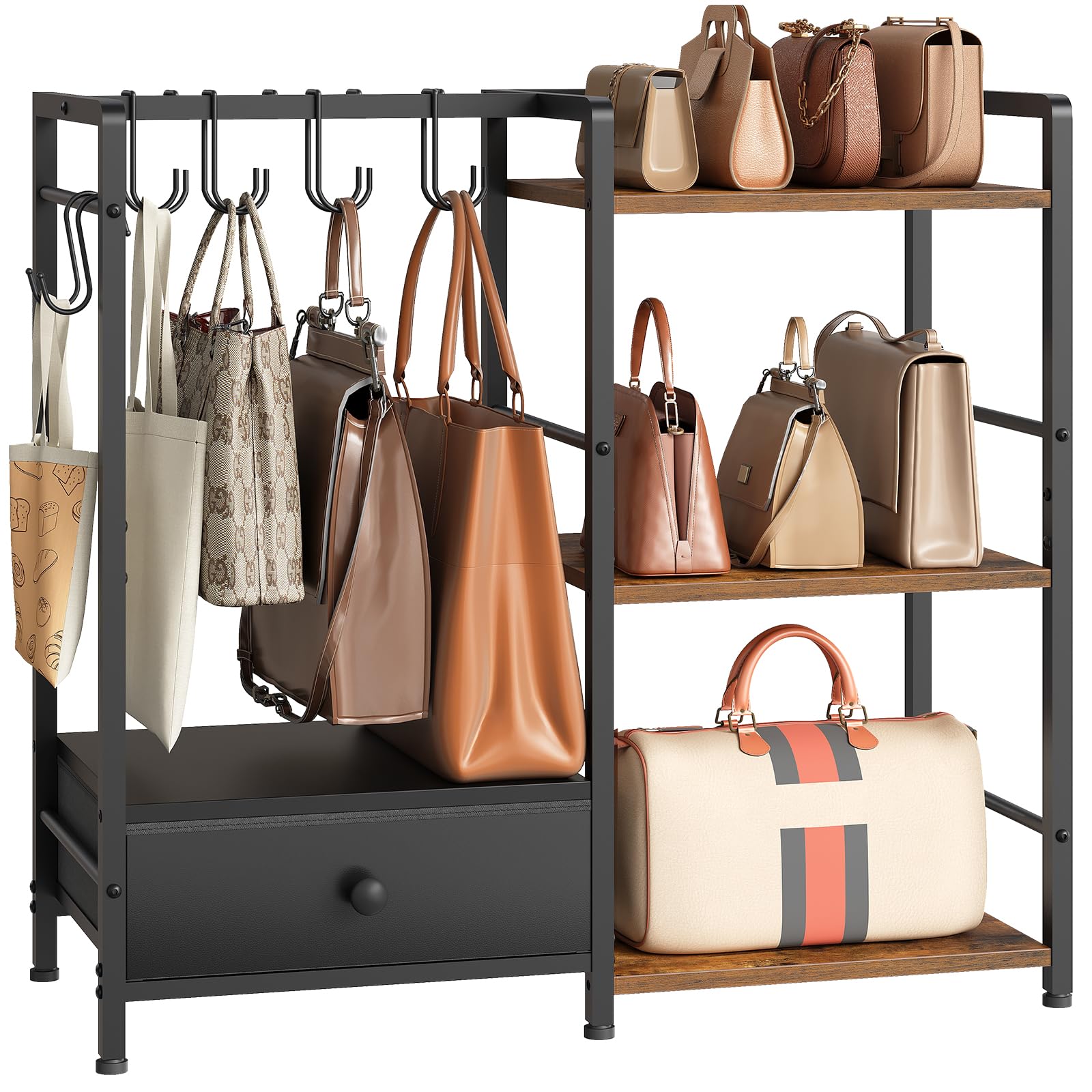 Amazon.com: HOOBRO Purse Organizer Rack for Closet, 3-Tier Handbag