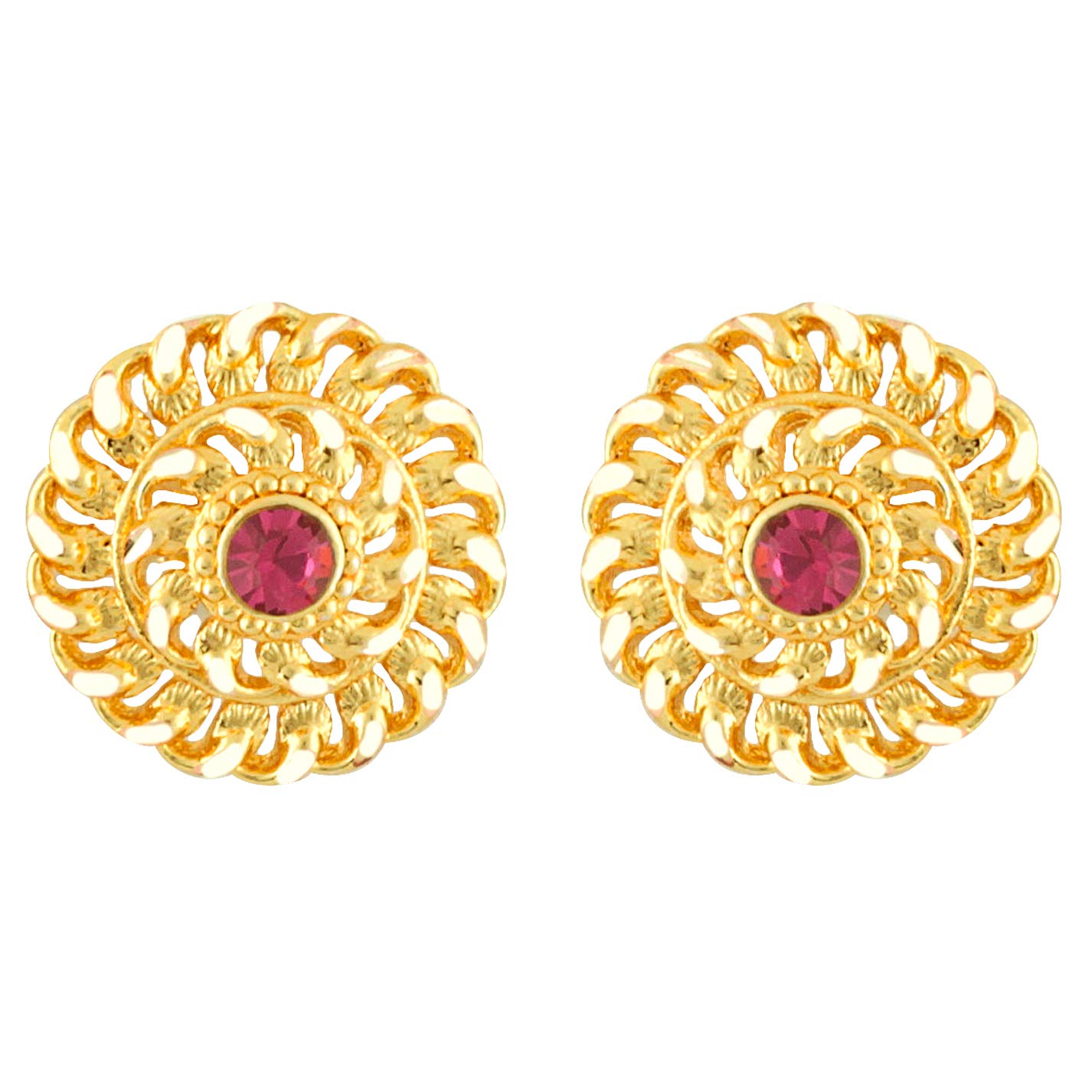 MEENAZ Traditional Temple 1 One Gram Gold Studs Ethnic 18k Brass South Indian Meenakari Screw Back Round Pink Stone Ruby Stud Earrings Combo Set Pack For Women girls Latest -GOLD EAR RINGS STUD-M116 (B08TJ25C16) Amazon Price History, Amazon Price Tracker