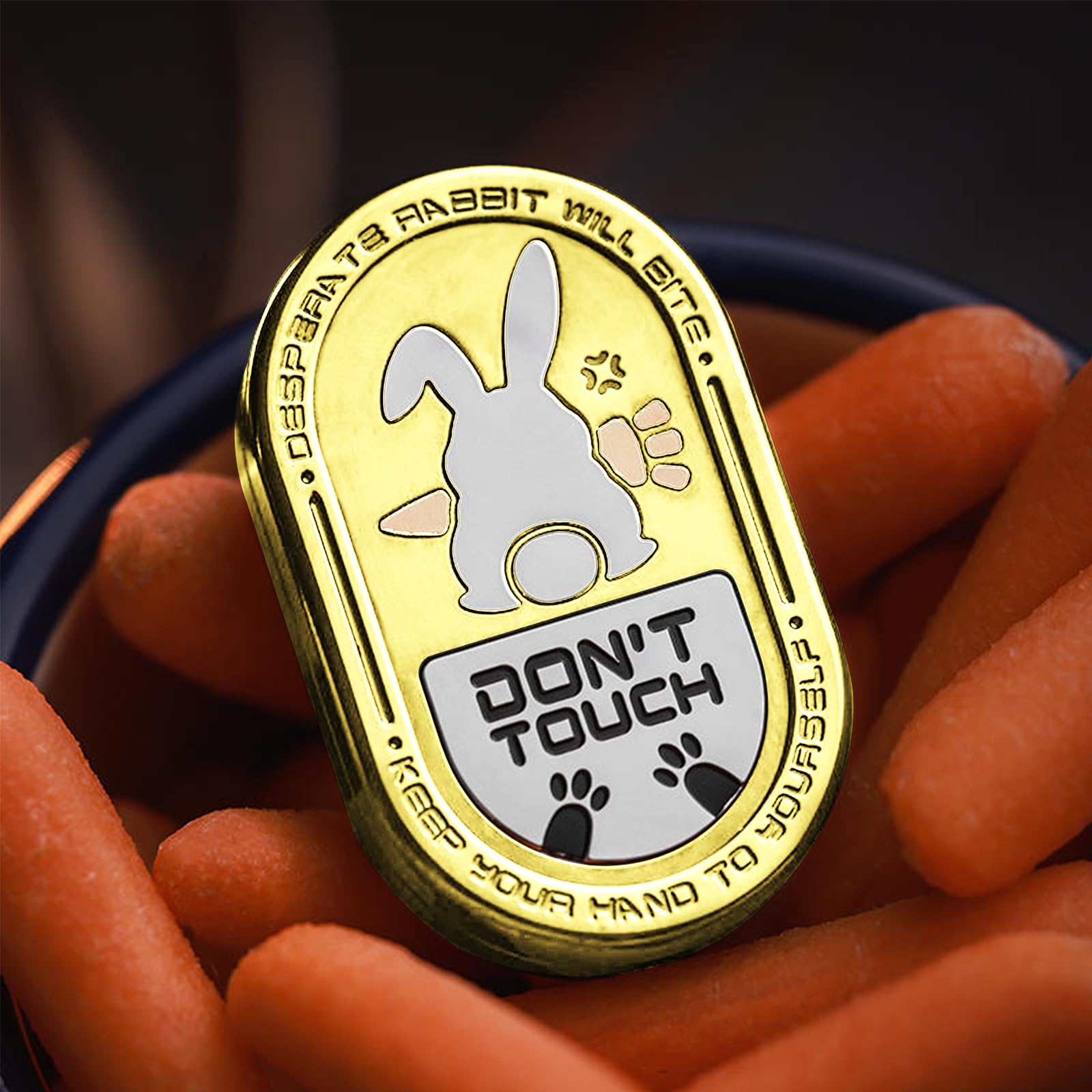 HIDEDC Desperate Rabbit Fidget Slider, Metal Fidget Toys Adults Haptic Coin Infinite Rotation Push, EDC Fidget Toys Sensory Toy Executive Desk Toy for