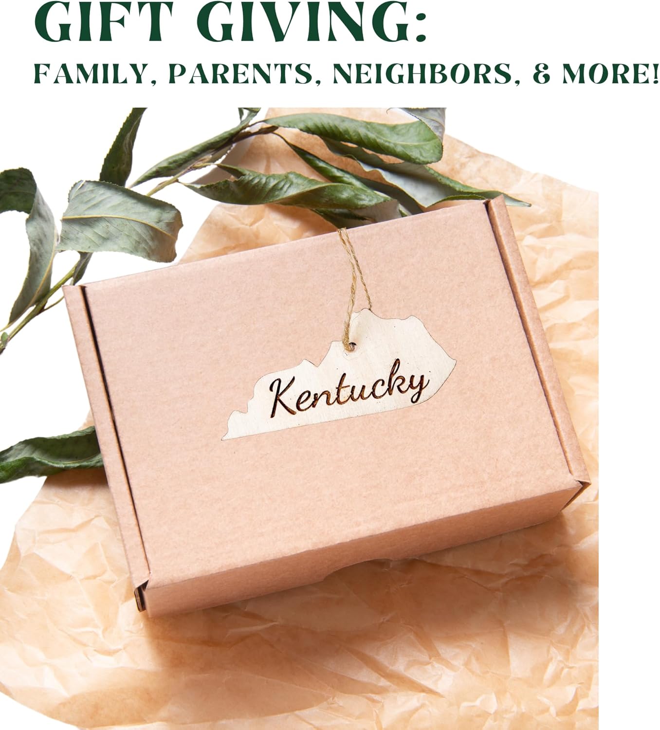 State Christmas Ornaments, Wooden Tree Holiday Decor, Unfinished Wood 2025 Cutout Shapes, United States Pride Gift Giving for Family, Neighbors, Coworkers (Kentucky) - Image 3