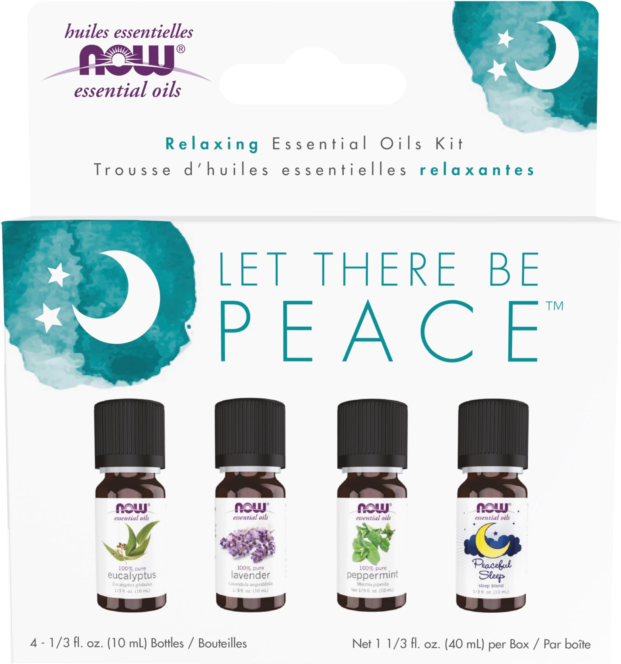 Now Solutions Let There Be Peace & Quiet Essential Oil Kit, Set Of 4 X 10 ml