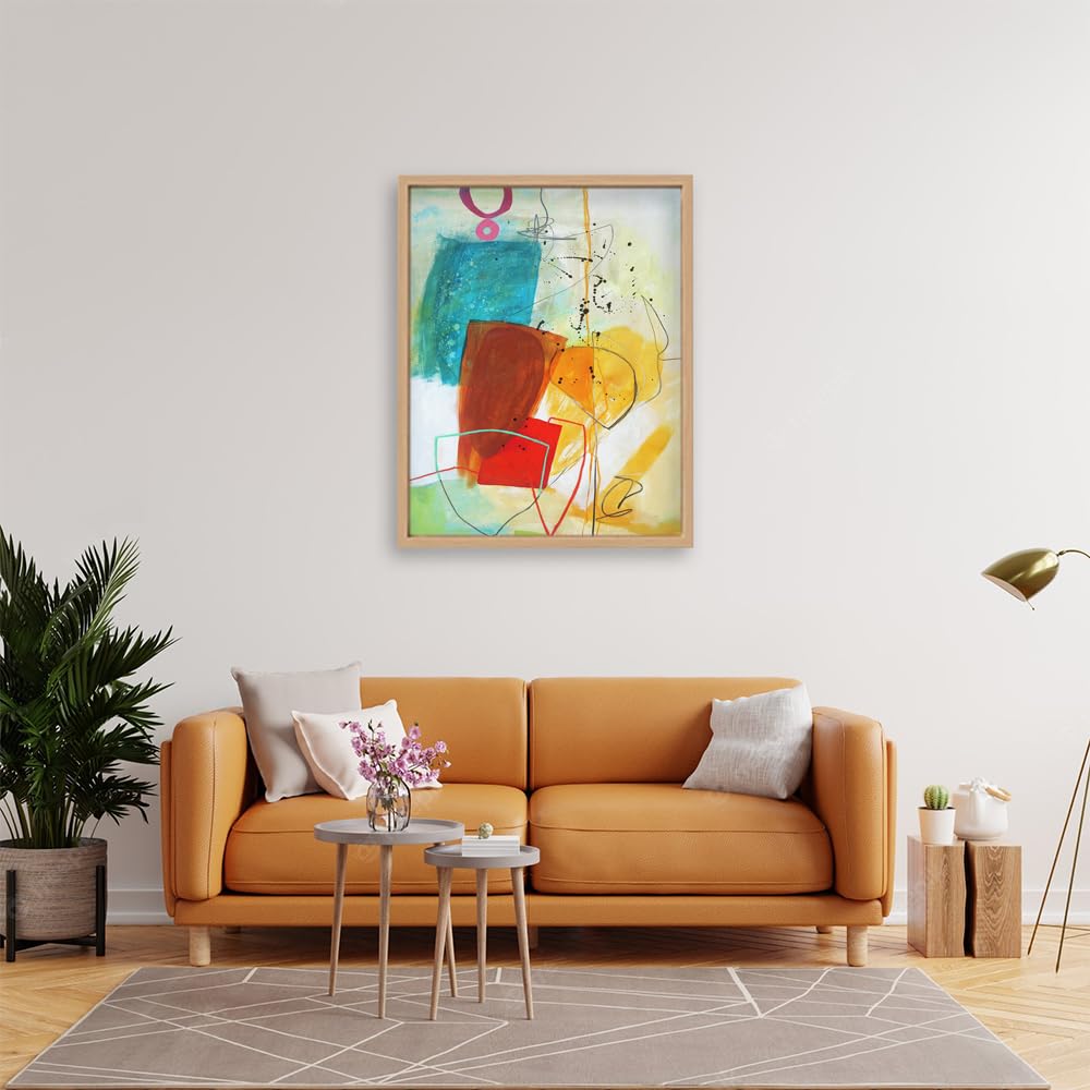 VERRE ART Printed Framed Canvas Painting for Home Decor Office Wall Studio Wall Living Room Decoration (22x34inch Wooden Floater) - Random Act#5