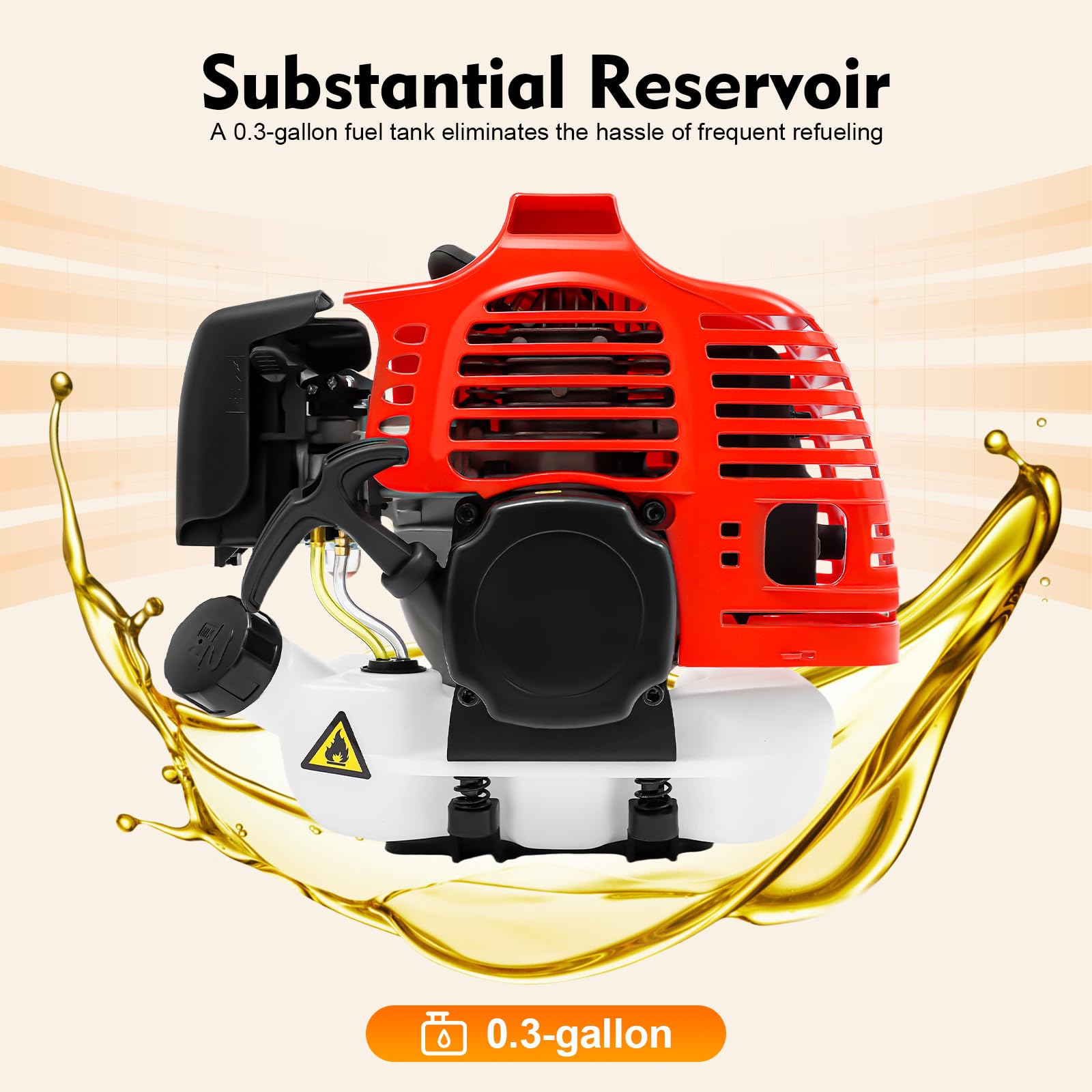 Herramienta multifunción de jardín de gasolina de 52 cc con desbrozadora, cortabordes, motosierra y cortasetos en uno, multiherramienta 4 en 1 para jardín, incluye 3× barras de extensión de 85 cm y