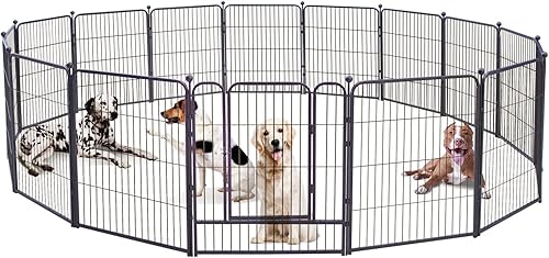 Corralito para perros 16 paneles de 32 pulgadas de altura en resistente valla plegable antioxidante para ejercicio para perros corralito portátil