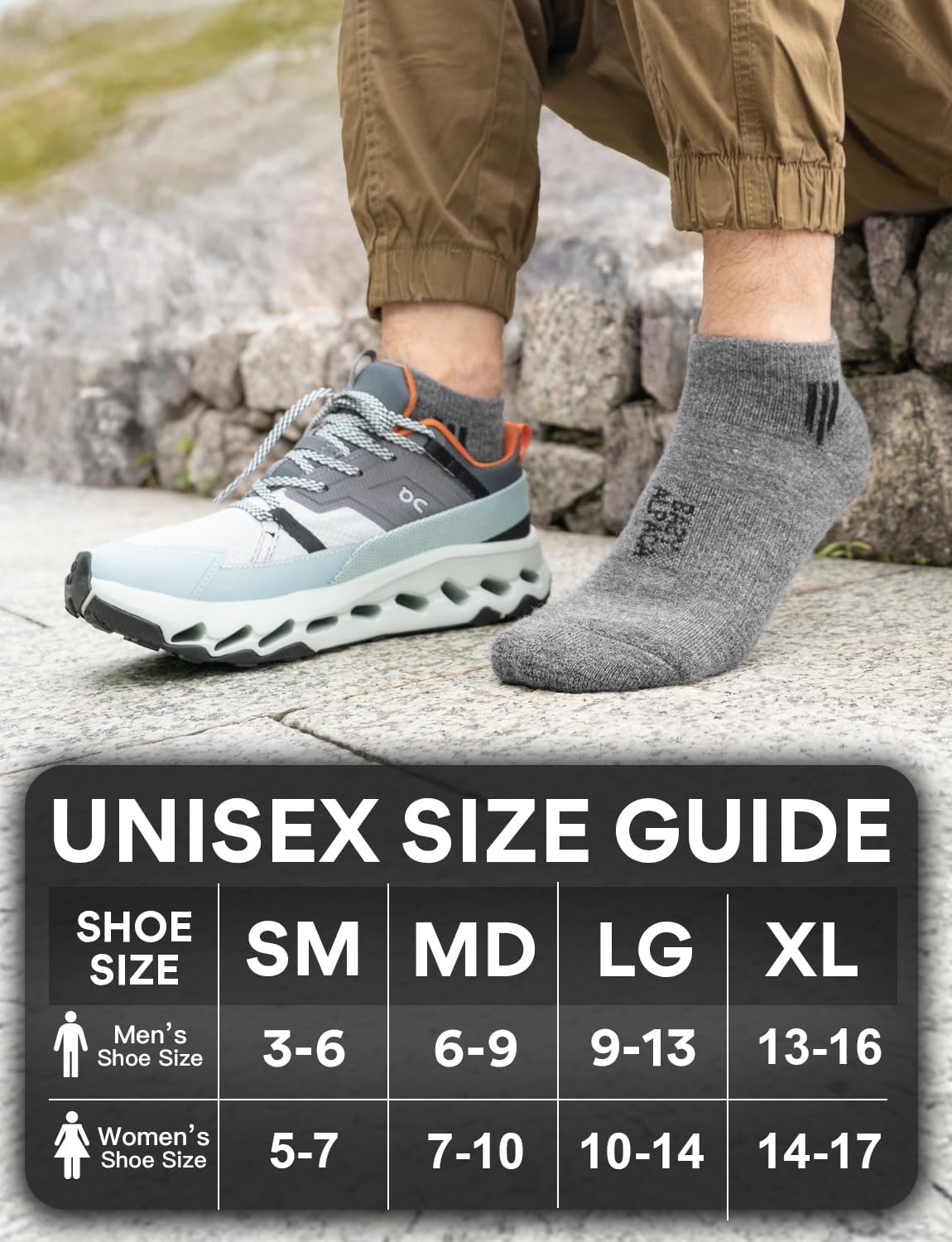 Alpaca Wool Ankle Socks Midweight Hiking Socks Work & Outdoors Moisture Wicking Anti-Blister Padded Breathable Merino