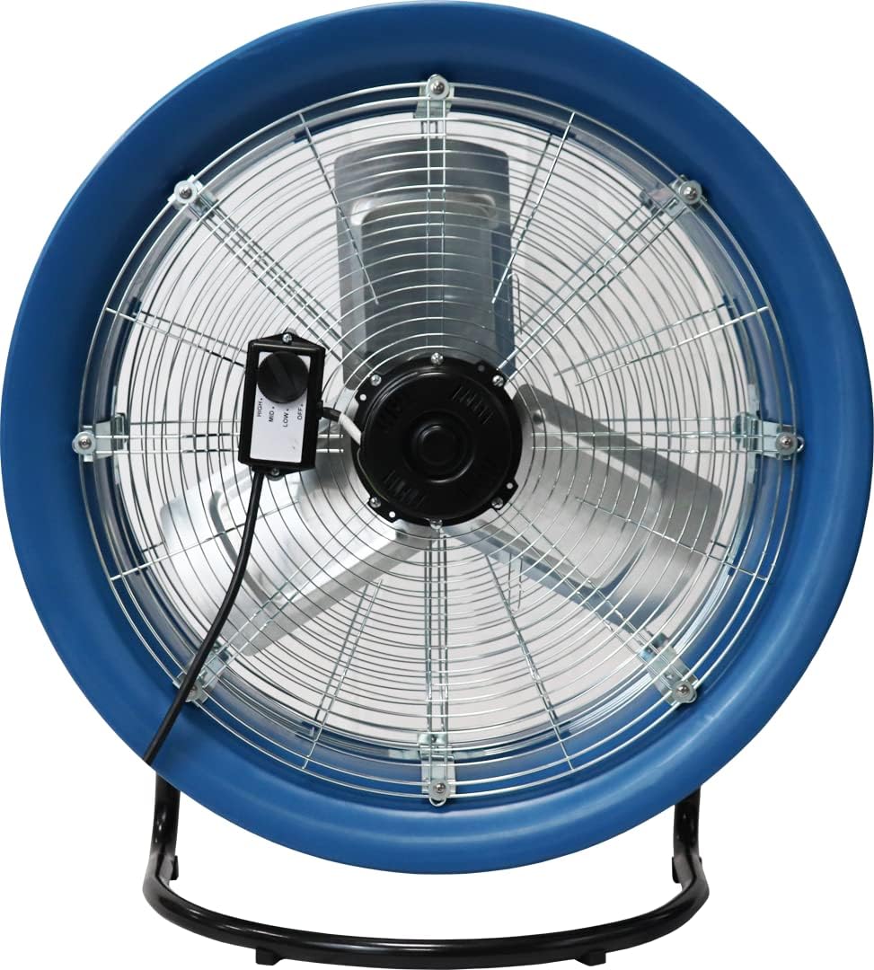 patterson BLUE 2200, 22 inch High-Velocity, Heavy-Duty, Industrial-Grade Floor Fan, 3-Speed and 3-Position Tilt for Commercial and Residential Use