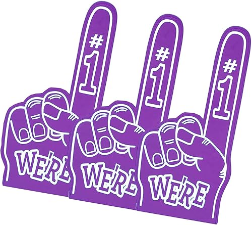 Miniatura 10 de 3 dedos de espuma para porristas, manos de espuma para dedos de animadora, para eventos deportivos, juegos, reuniones atléticas escolares