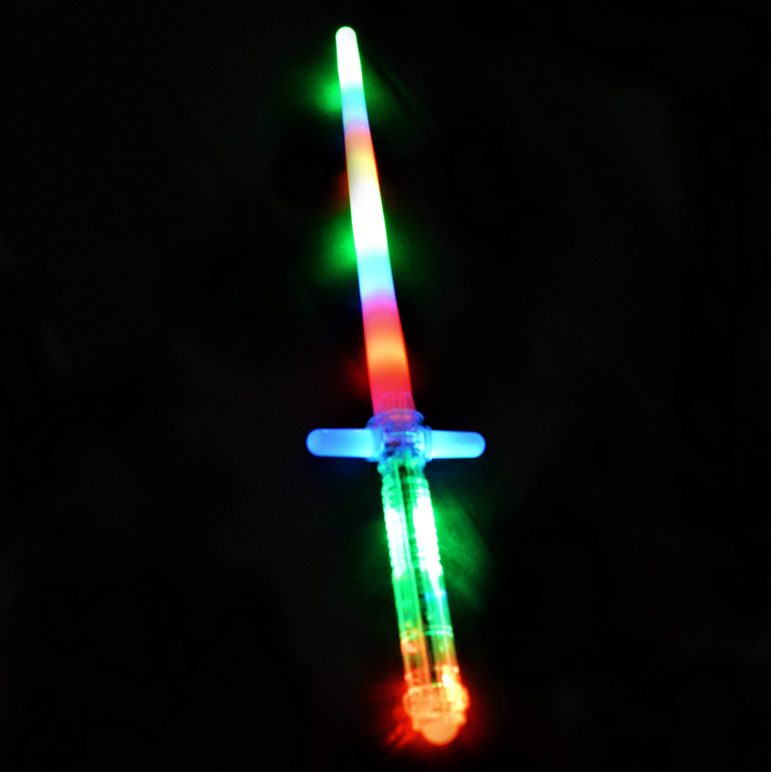 Glowtopia LED Cross Guard Sword 60cm Multicoloured 3 Flashing Modes (Single Pack)
