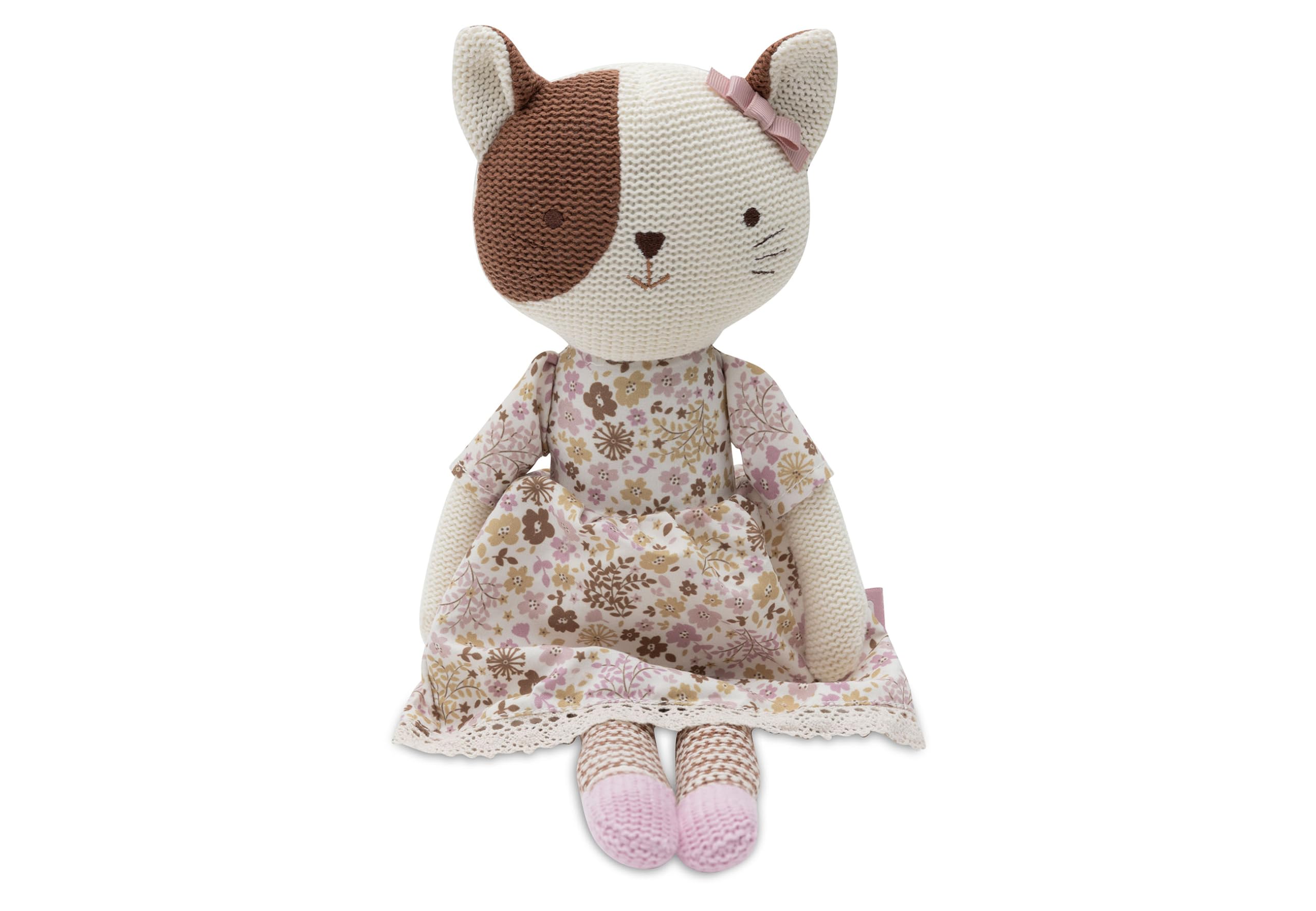 Jollein Cuddly Toy Cat Jill – Soft Doll with Dress – 30 cm – Knitted – Hand Washable – Soft Toy for Babies and Children – Newborn Gifts – Baby Toy