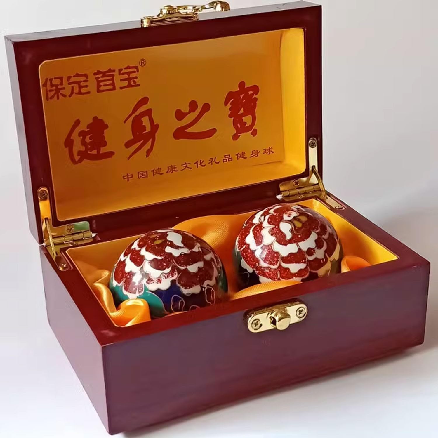 BBAUER Palline Massaggio Pallina Antistress Palline Cinesi 1 Paio di Palline Baoding Cloisonne per Adulti Massaggio Antistress Mano Esercizio(Color:12,Size:)