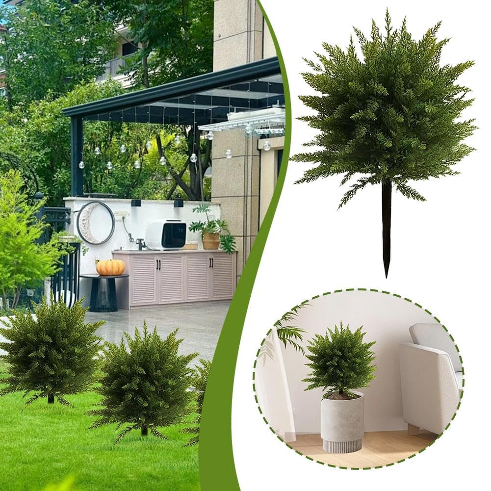 Set di 2 alberi di cedro artificiale da 58,4 cm, resistenti ai raggi