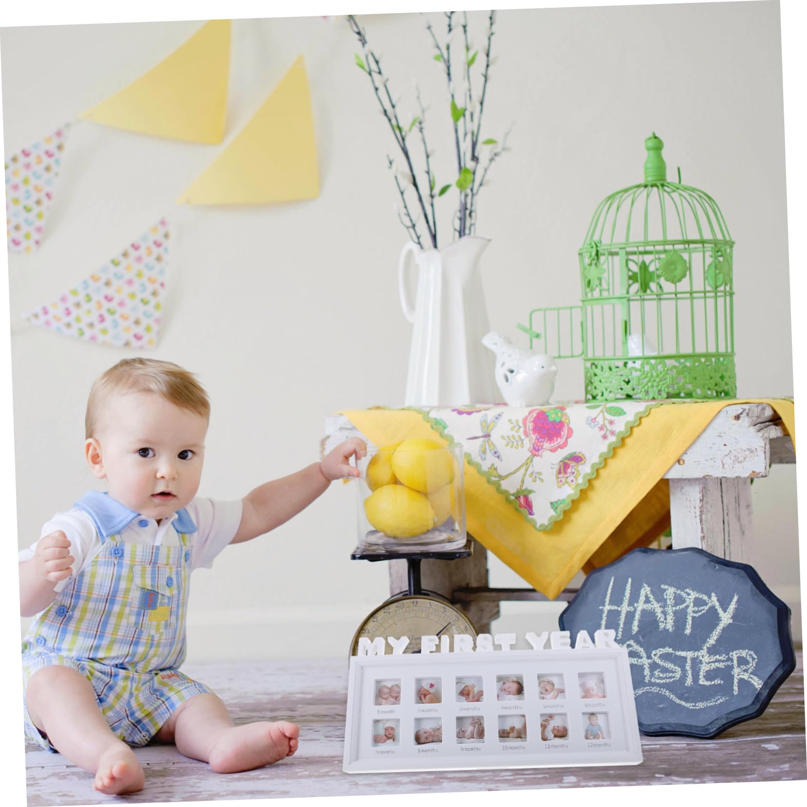 Yardwe 3 Pièces Cadre Photo Garçon Fille Blanc Souvenir Premier avec Photos et Durable et pour Né Garçon Fille