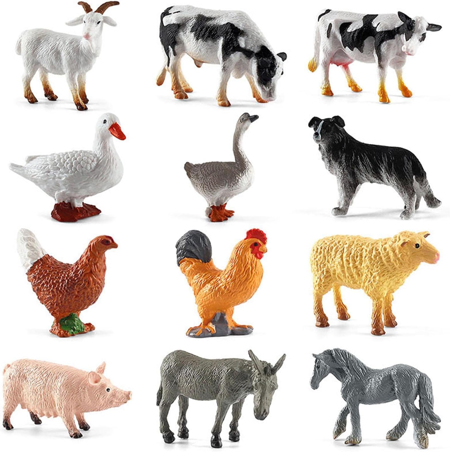 Farm Animal Figurine,12 PCS Toddler Farm Animal Toys Farm Animal Toy