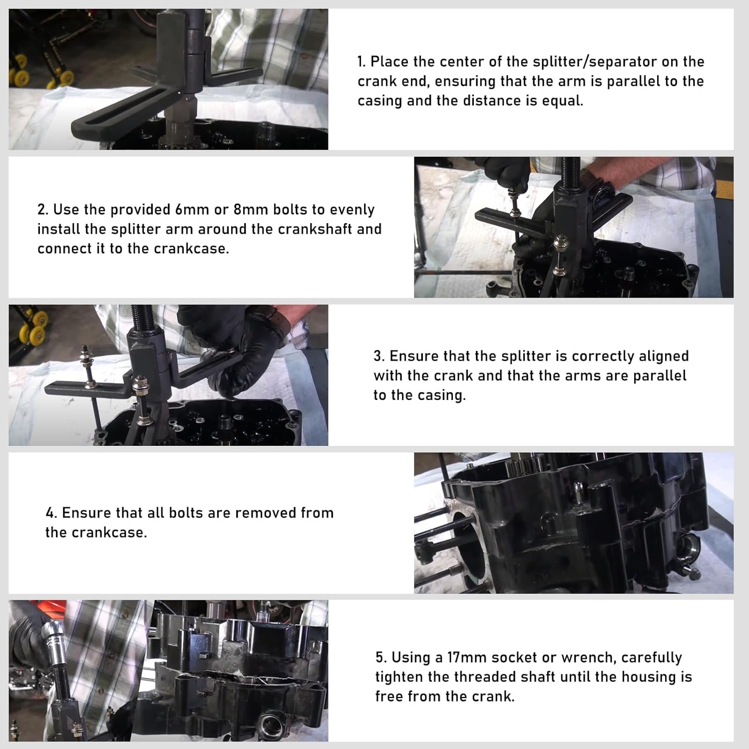 Crankcase Splitter Separator & Crank Case Installer Puller Tool Compatible with Motorcycle Dirt Bike ATV 2 Stroke or 4 Stroke Crankcase