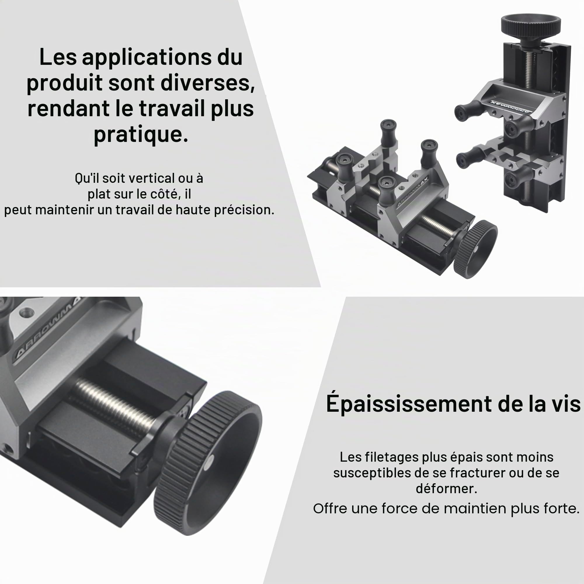 AM ARROWMAX Mini étau à double extrémité – Fabriqué en alliage d'aluminium de qualité aérospatiale et usiné CNC de précision, améliore la précision et la stabilité pour les travaux manuels