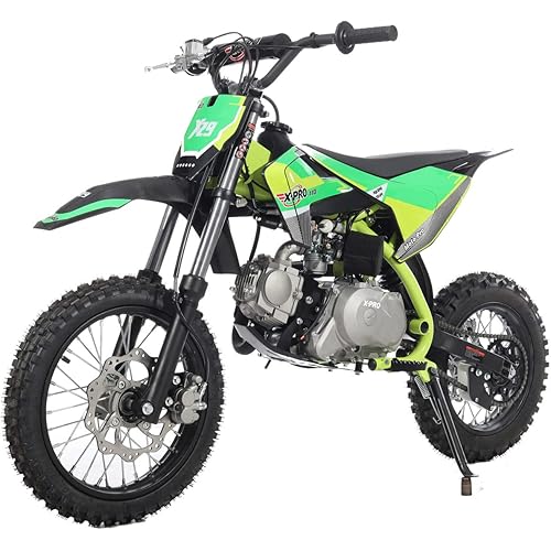 X-PRO X29 110cc Dirt Bike with Automatic Transmission, Electric Start,14"/12" Tires! (Green)