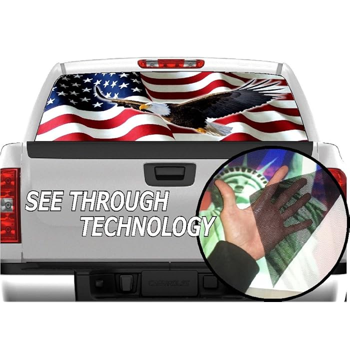 Buy GRAPHIX EXPRESS Truck Back Window Graphics Bald Eagle American