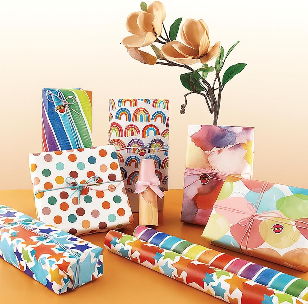 COZI Gift Wrapping Paper Sheet - 6 Sheets Folded Flat for Party, Birthday, Wedding, Christmas, Baby Shower - 19.7 Inch X 27.5 Inch Per Sheet image 2