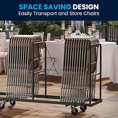 Vista 425 de Flash Furniture Hercules - Silla plegable comercial grande y alta, extraancha, capacidad de 650 libras de plástico duradero, color negro, paquete