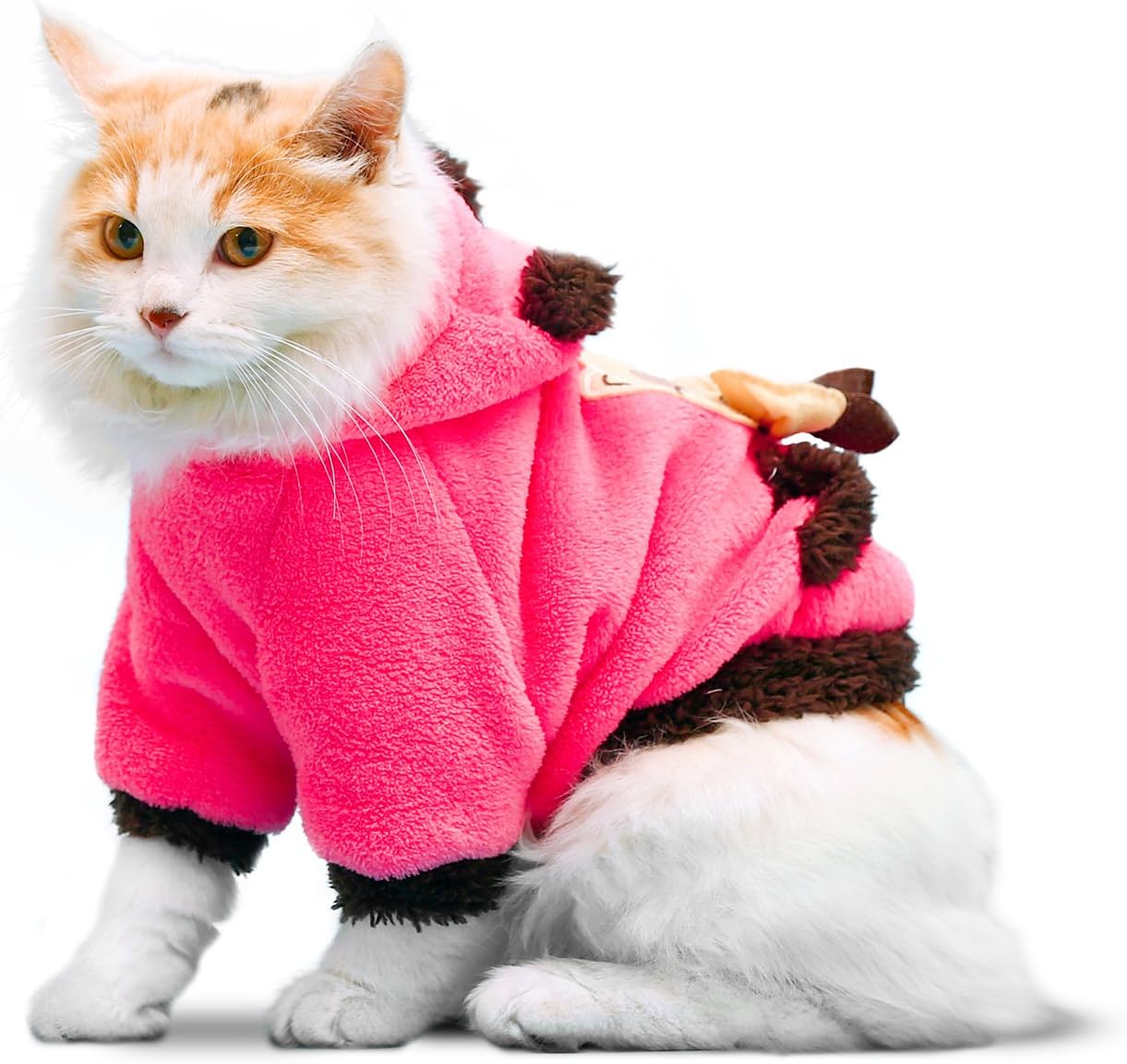 PLS Pet Halloween Hoodie for Cats, Rose Red, Small, Hoodie