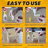 Vista 7 de Superpegamento líquido de madera, adhesivo de cianoacrilato instantáneo transparente para manualidades de madera, reparación de carpintería