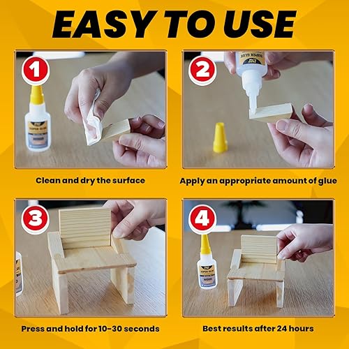 Miniatura 7 de Superpegamento líquido de madera, adhesivo de cianoacrilato instantáneo transparente para manualidades de madera, reparación de carpintería,