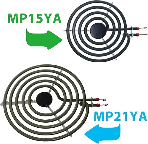 Miniatura 5 de laffeya Quemador de estufa eléctrica MP22YA- MP15YA (2) MP21YA (2) kit de repuesto para quemador de estufa compatible con GE y Whirlpool (imagen de