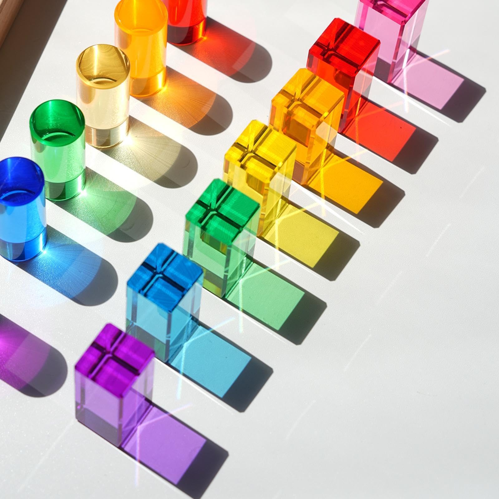 Set di blocchi da costruzione per bambini, blocchi da costruzione dai colori vivaci, gioco di impilamento arcobaleno, coinvolge i bambini per ore di divertimento, Stile A