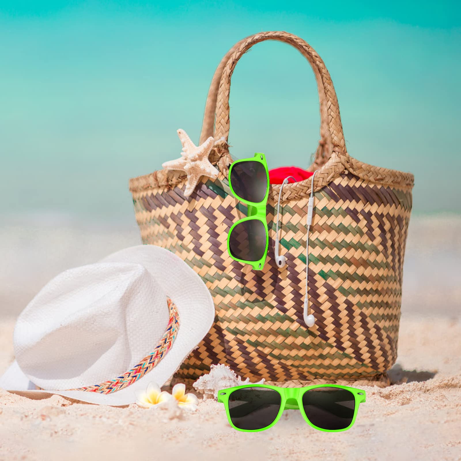 ASTARON 12 Pezzi Occhiali da Sole per Feste, Occhiali da Sole retrò per Feste per Uomo Donna Forniture per Feste al Neon per Feste di Matrimonio in Spiaggia in Piscina, Vari Colori