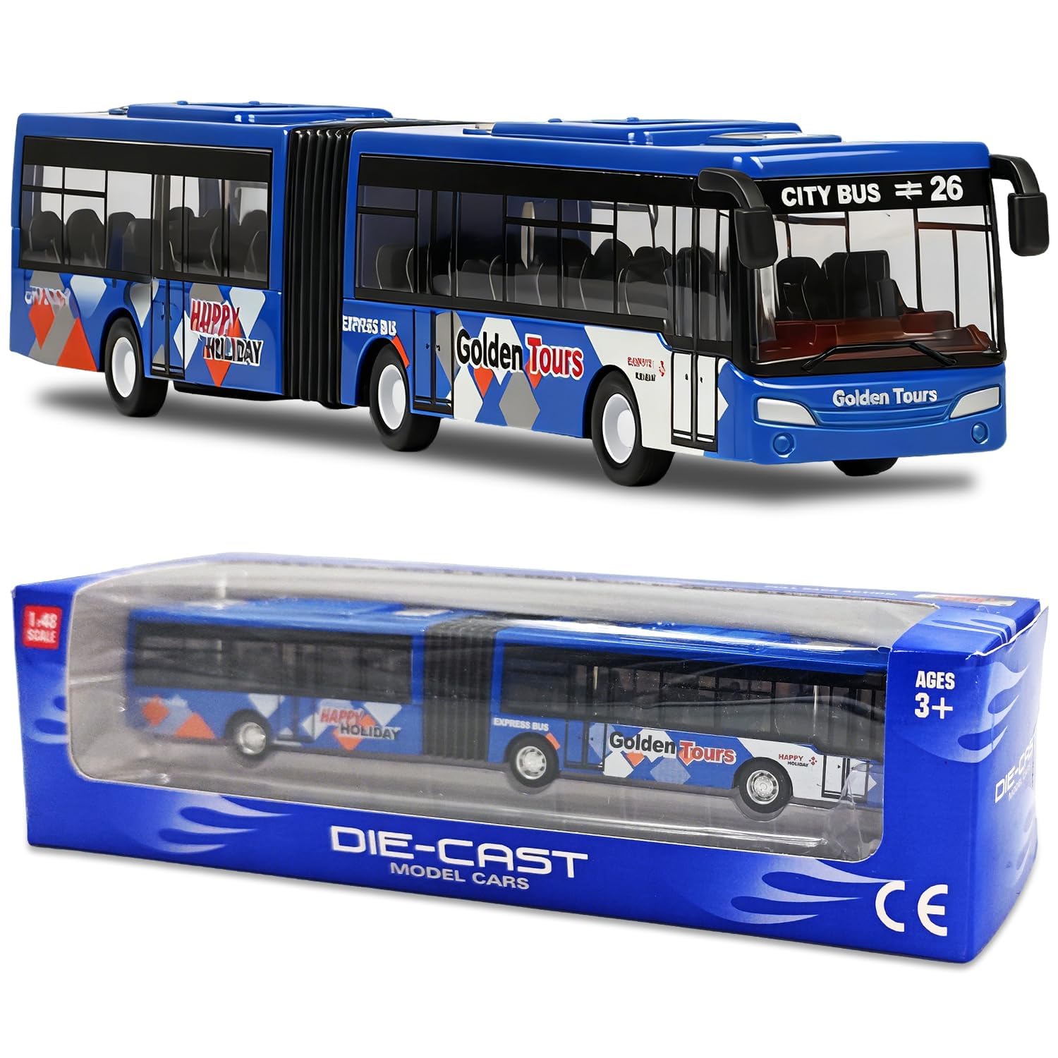 Spiritzohic Bus Car, Bus Model Car Pull Back City Cars Trucks Vehicles BusmodelCar Play Vehicles CityBuses Vehicle Die-cast City Buses Cars Model Pull Back Vehicle Gift for Birthday (Blue)