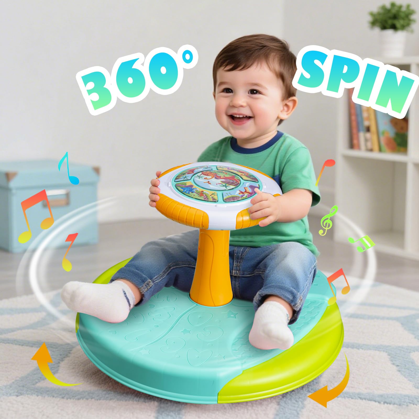 Juguetes para sentarse y girar para niños pequeños (azul) 2
